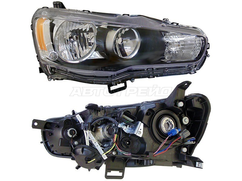 Фара Mitsubishi Lancer 07-17 (Справа / Галоген / под электрокорректор)