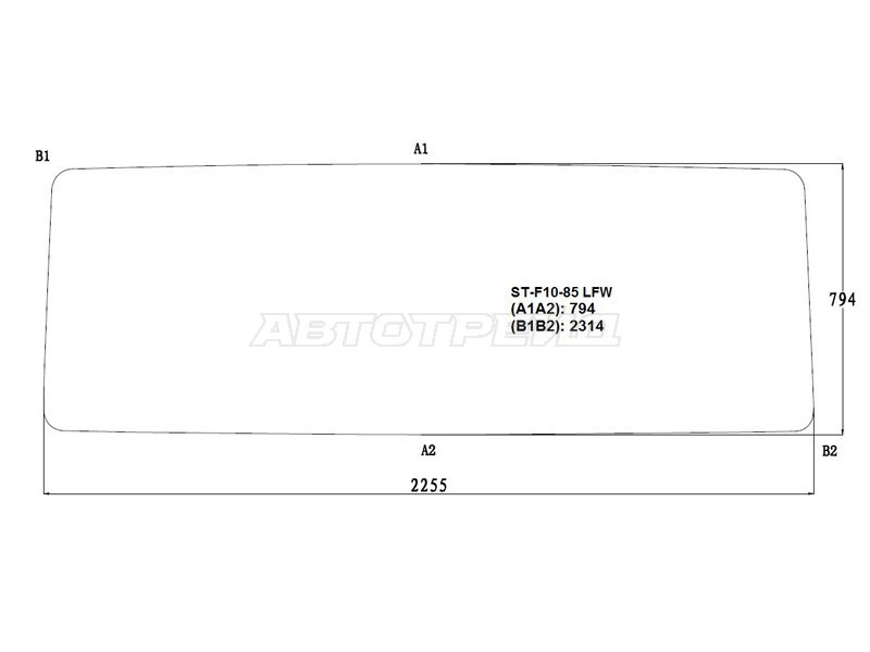 Стекло лобовое Volvo F10 85-93 / F12 85-93