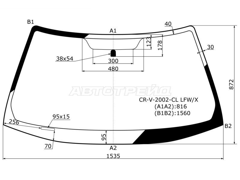 Стекло лобовое Honda CR-V 01-06