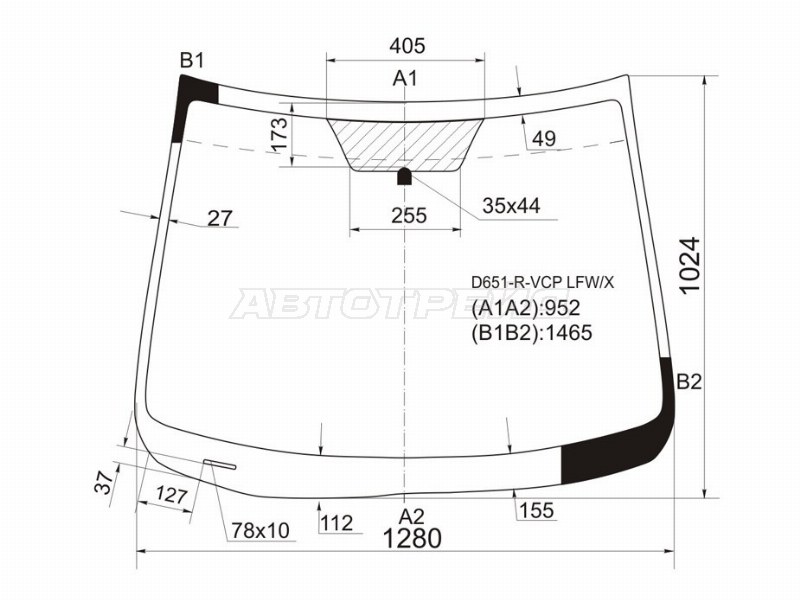 Стекло лобовое Mazda Demio 07-14