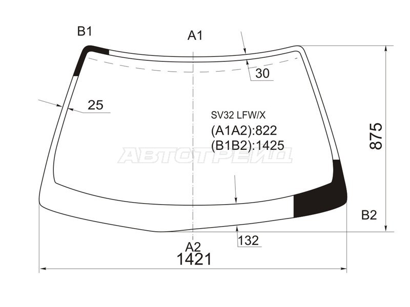 Стекло лобовое (HARDTOP) Toyota Camry 90-94 / Vista 90-94