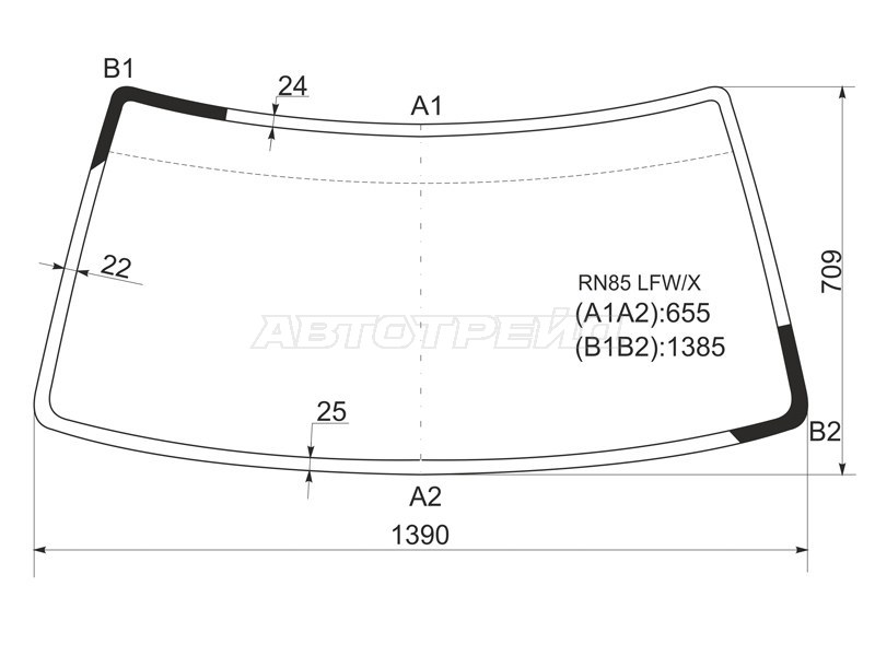 Стекло лобовое Toyota Hilux Pick Up 88-97 / Great Wall Safe 01-09