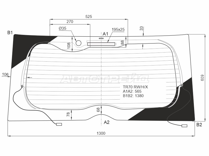 Стекло заднее (Цвет зеленый / Обогрев) Toyota Noah 14-22 / Voxy 14-22