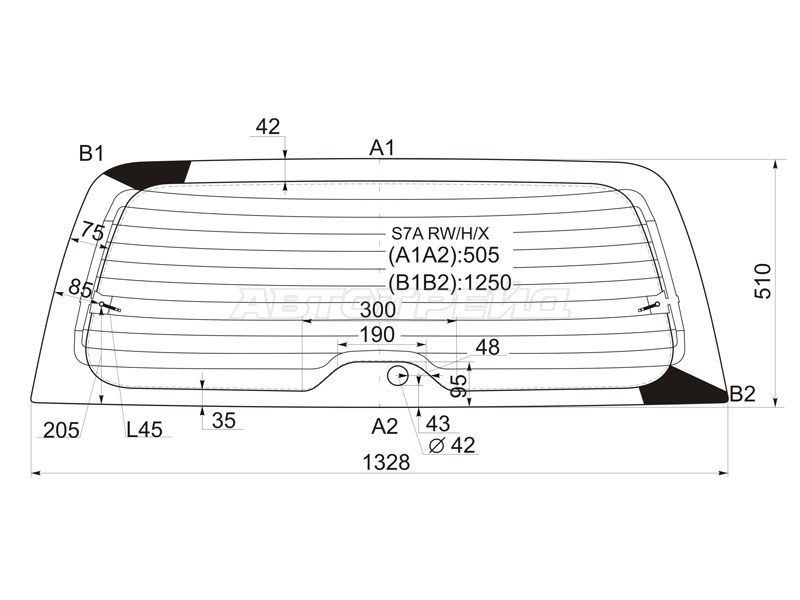 Стекло заднее (Цвет зеленый / Обогрев) Honda Stream 00-06