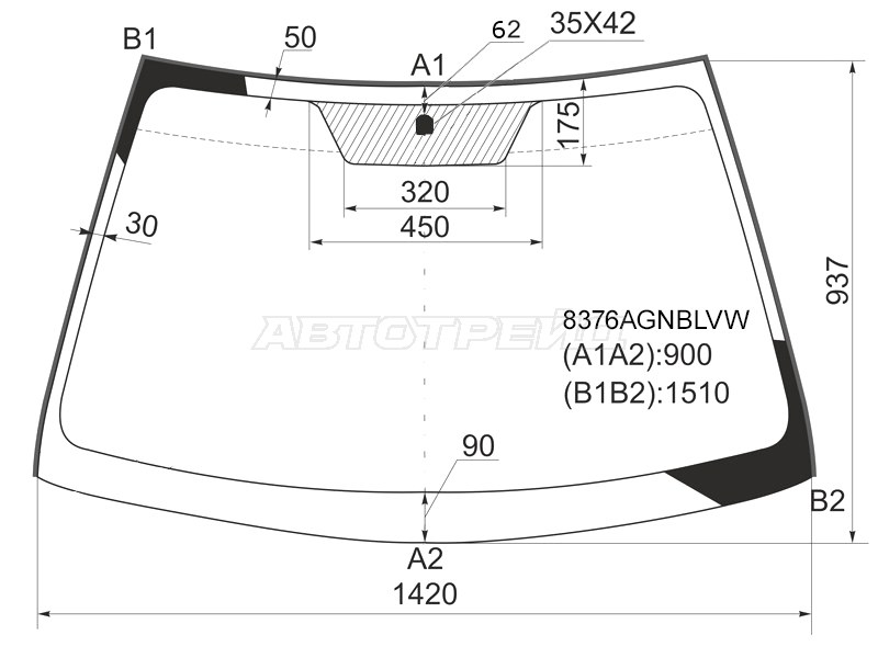 Стекло лобовое (Молдинг) Toyota Corolla (E150) 06-13