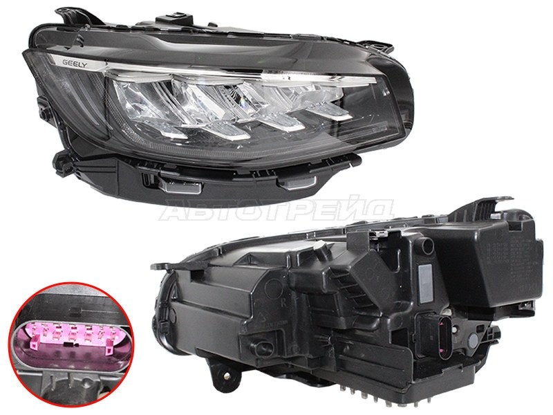 Фара Geely Atlas Pro 21- / Azkarra 20- (Справа / LED / С электрокорректором)