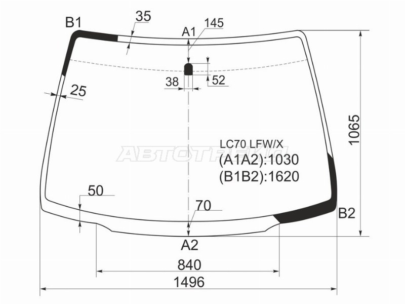 Стекло лобовое Mazda MPV 99-06