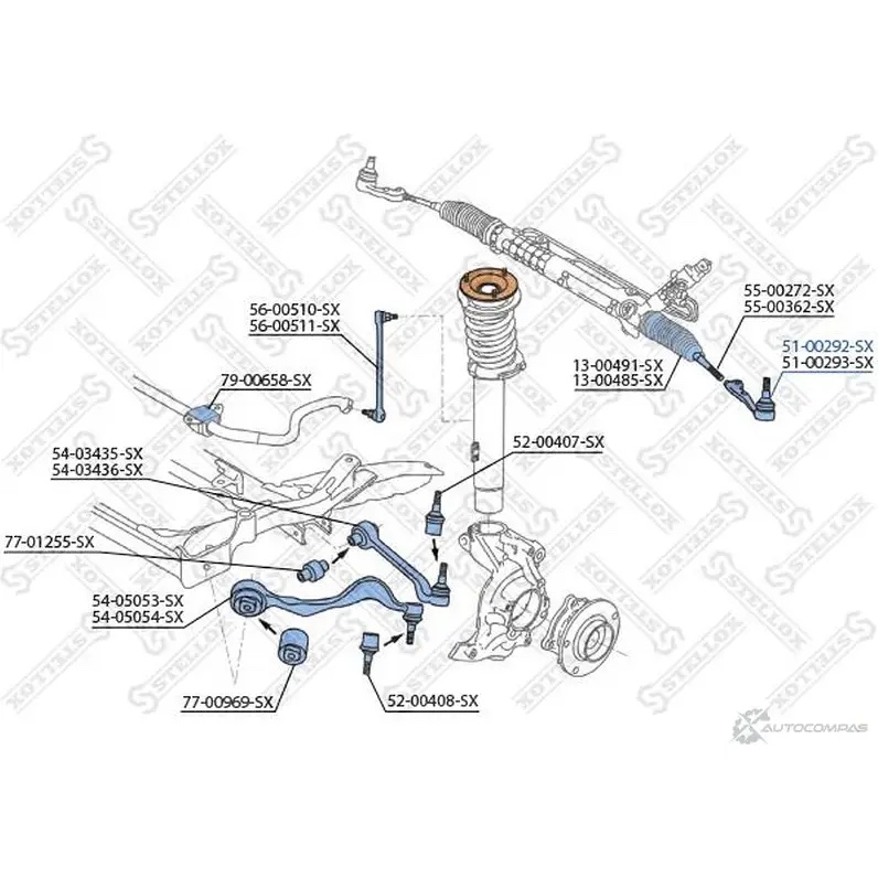 Наконечник рулевой левый BMW E90/E91/E8 · перед