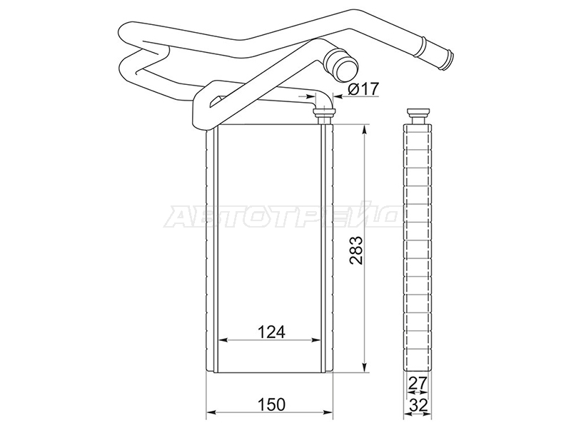 Радиатор отопителя салона Toyota Land Cruiser Prado (J120) 02-09 / Lexus GX 02-09