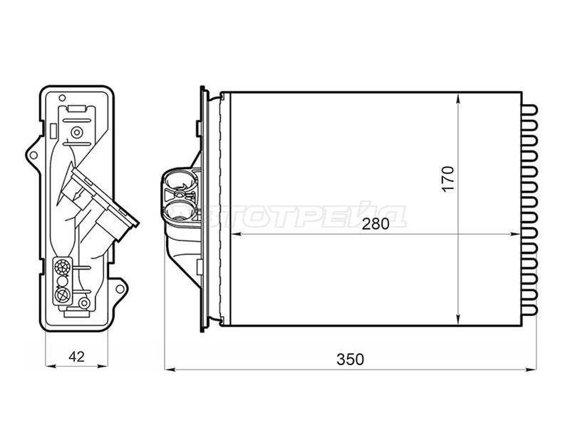 Радиатор отопителя салона Chrysler Pacifica 03-08 / Voyager 00-16