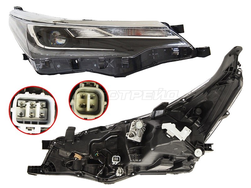 Фара Toyota Corolla (E180) 16-19 (Справа / LED / ДХО / С электрокорректором)