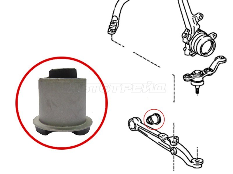Сайлентблок рычага Toyota Crown 95-07 / Mark II 92-04