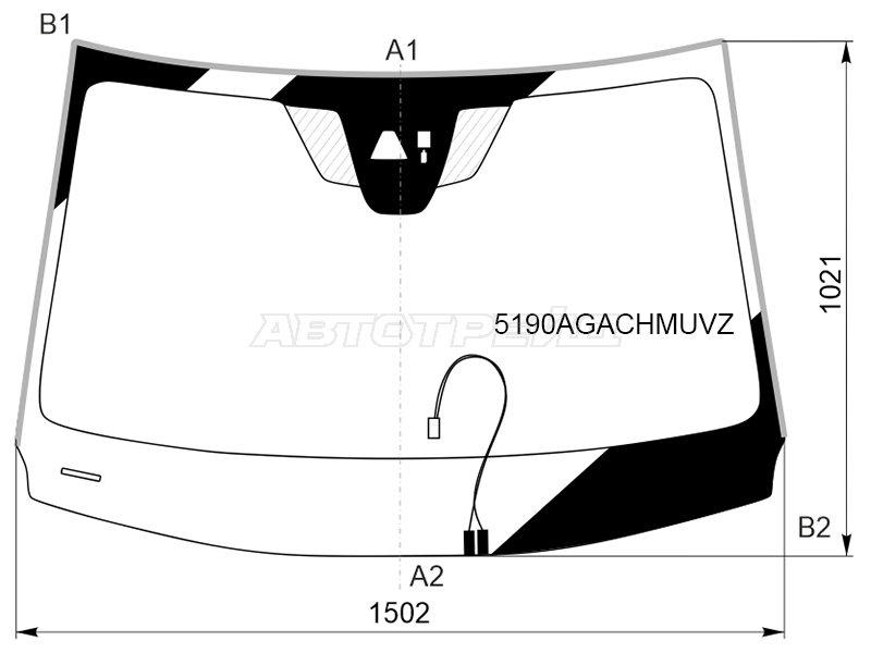 Стекло лобовое (Обогрев щеток / Камера / Датчик дождя / Проекция) Mazda CX-30 19-