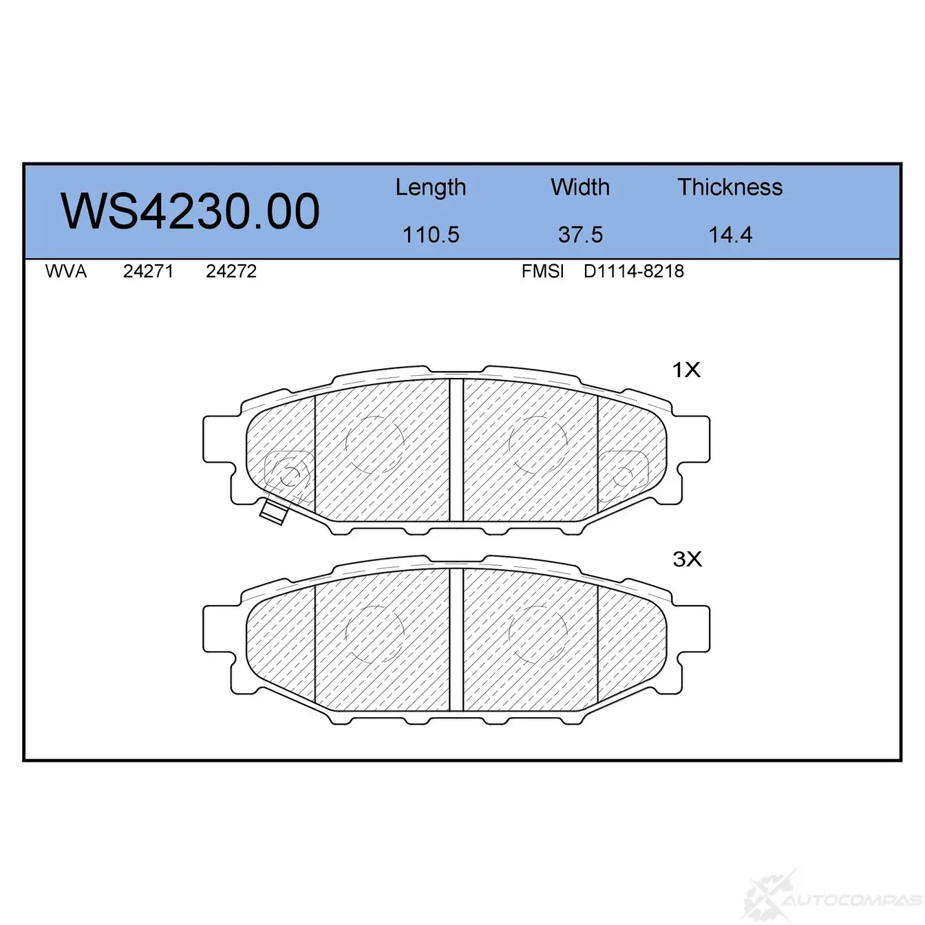 JEENICE WS423000 — Колодки тормозные дисковые · зад