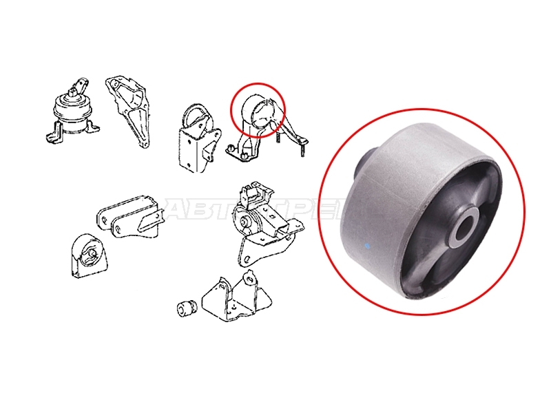 Сайлентблок опоры двигателя Toyota Vista 98-03 / Opa 00-05