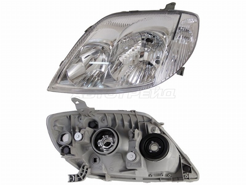 Фара Toyota Corolla (E120) 02-07 / Corolla Fielder 02-04 (Слева / Галоген / С электрокорректором)