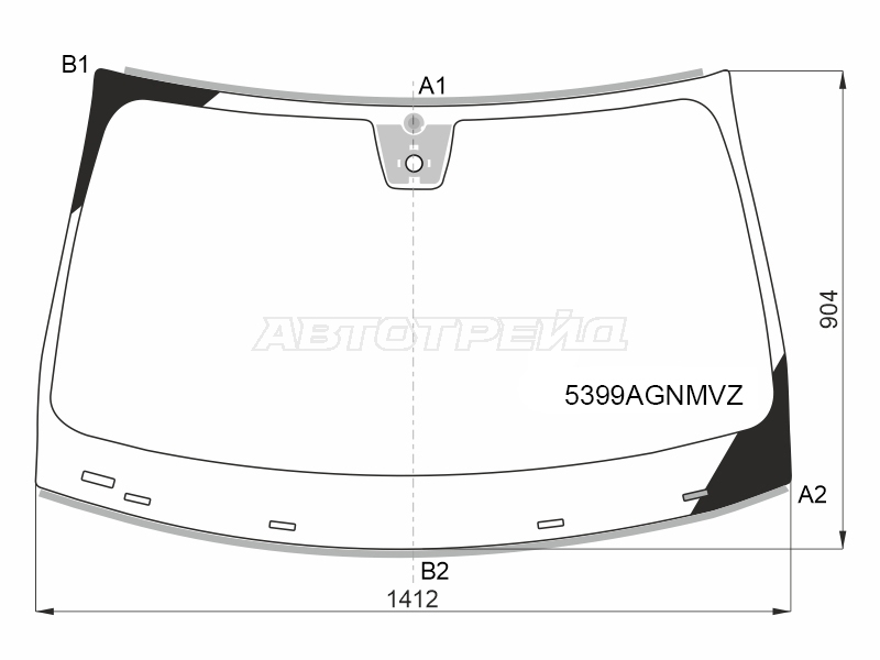 Стекло лобовое (Датчик дождя / Молдинг) Mercedes-Benz A-Class 18-23 / CLA-Class 19-23