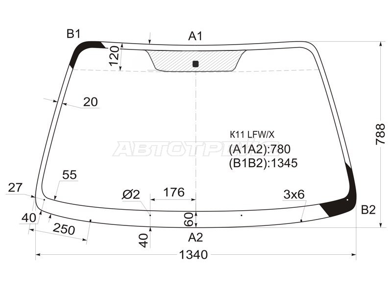 Стекло лобовое Nissan March 92-02 / Micra 92-03