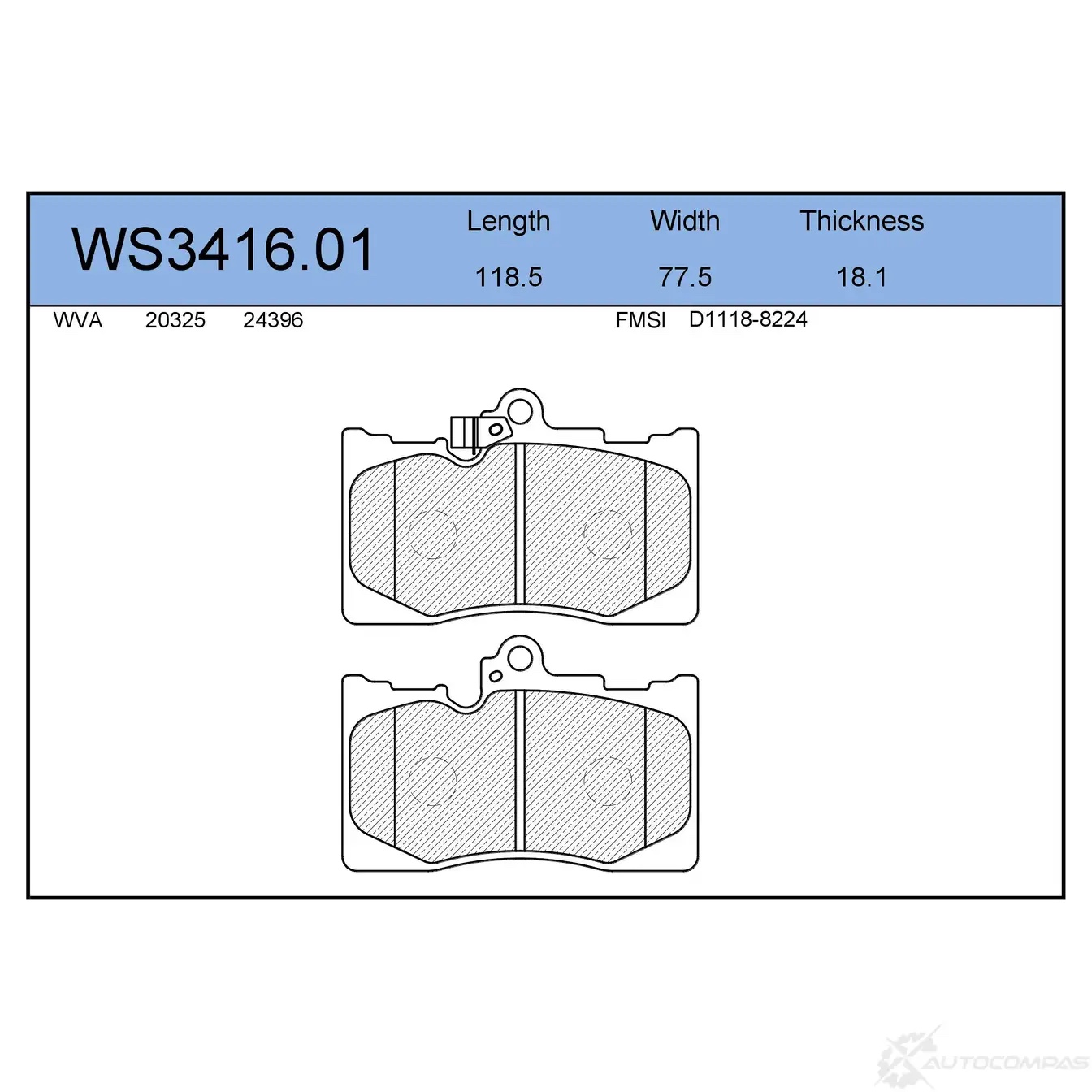 JEENICE WS341601 — Колодки тормозные дисковые · перед