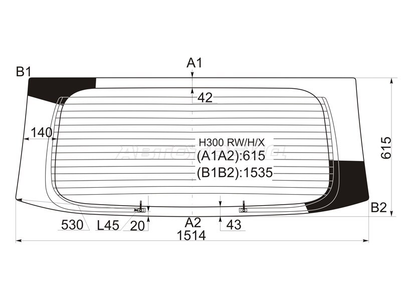 Стекло заднее (Цвет зеленый / Обогрев) Hyundai H1 07-22 / Starex 07-17