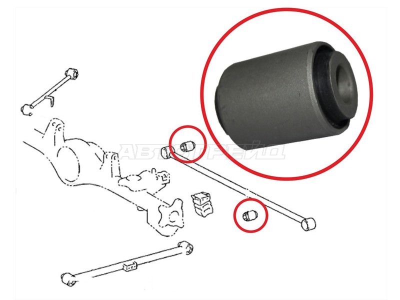 Сайлентблок рычага Toyota Land Cruiser (J100) 98-07 / Land Cruiser Prado 02-20