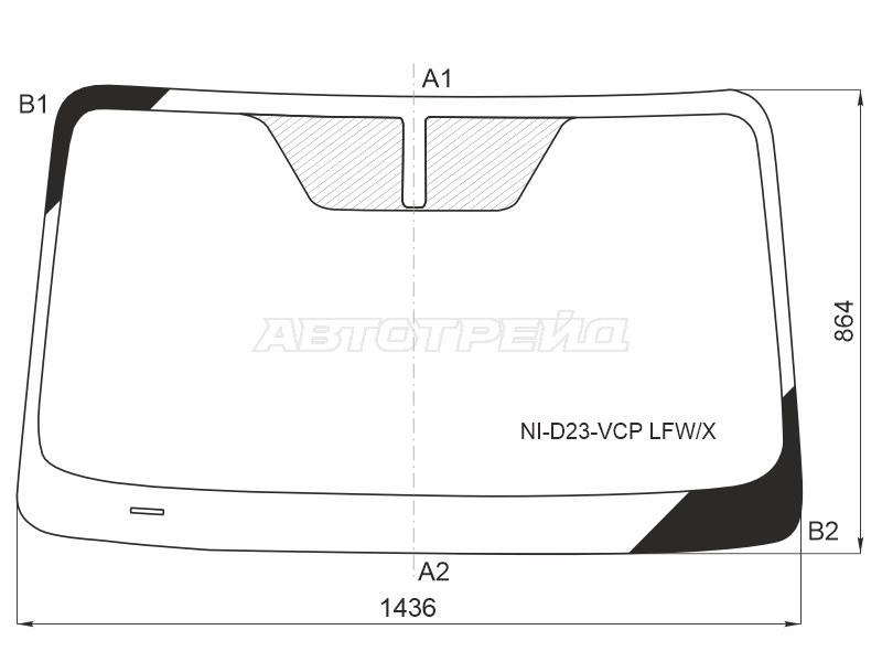 Стекло лобовое Dongfeng DF6 22- / Nissan Frontier 15-