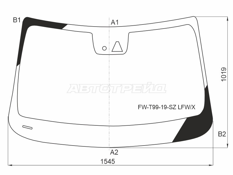 Стекло лобовое (Камера / Датчик дождя / Молдинг) FAW Bestune T99 19-
