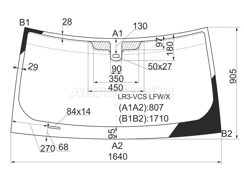 Стекло лобовое (Датчик дождя) Land Rover Discovery 04-09