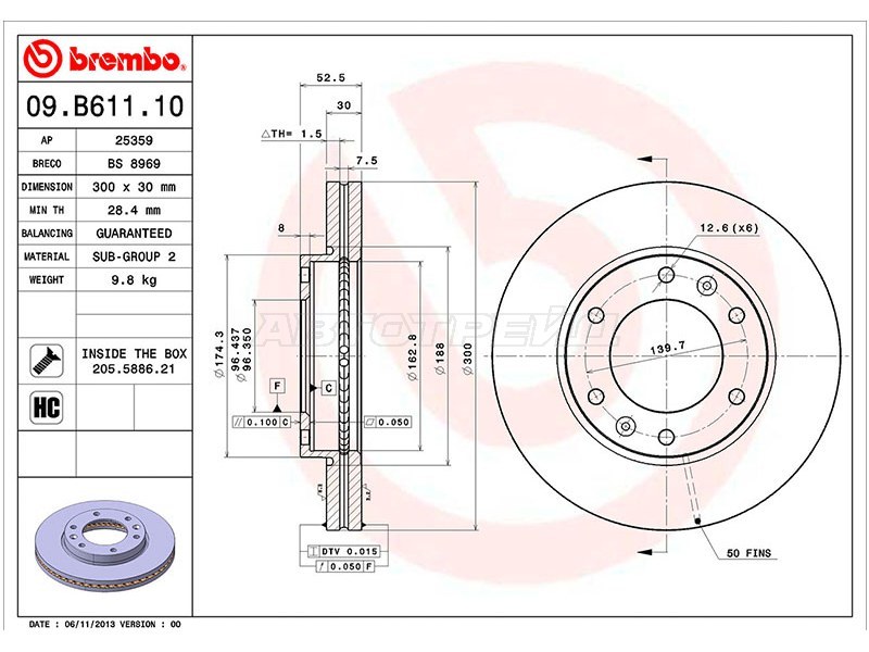 Диск тормозной Standard · перед