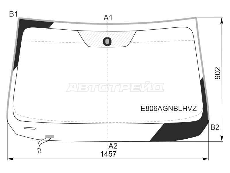 Стекло лобовое (Обогрев щеток / Молдинг) Belgee X70 24- / Geely Atlas Pro 21-