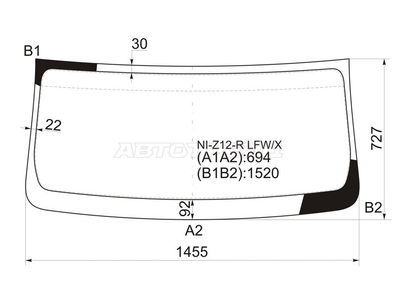 Стекло лобовое Nissan Cube 08-20