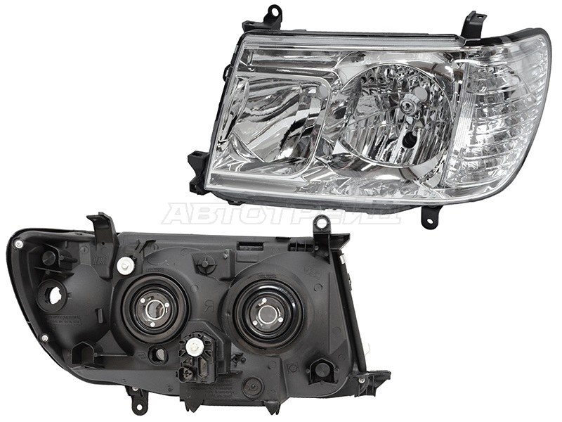 Фара Toyota Land Cruiser (J100) 05-07 (Слева / Галоген / С электрокорректором)