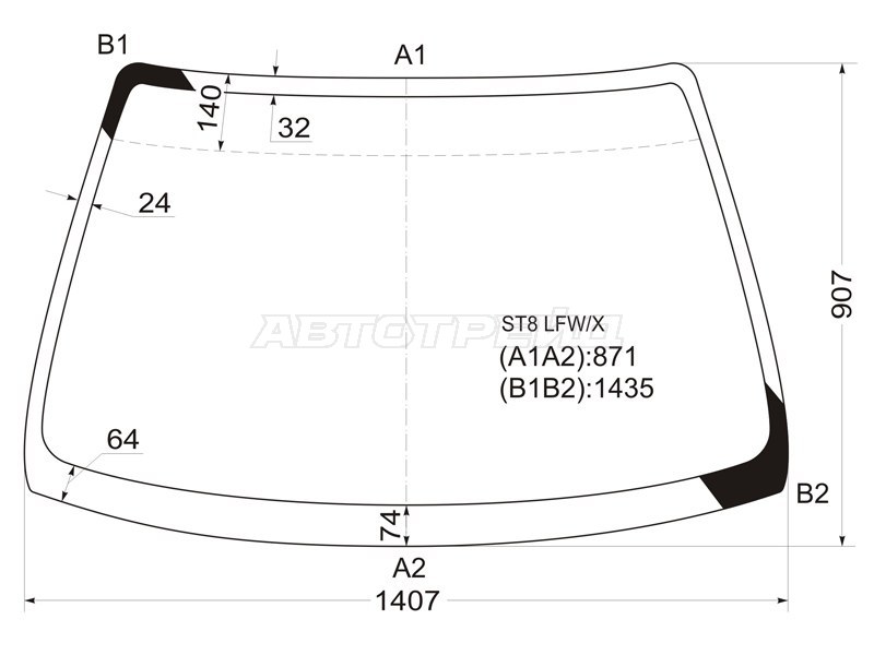 Стекло лобовое (4D SED) Honda Integra 93-00
