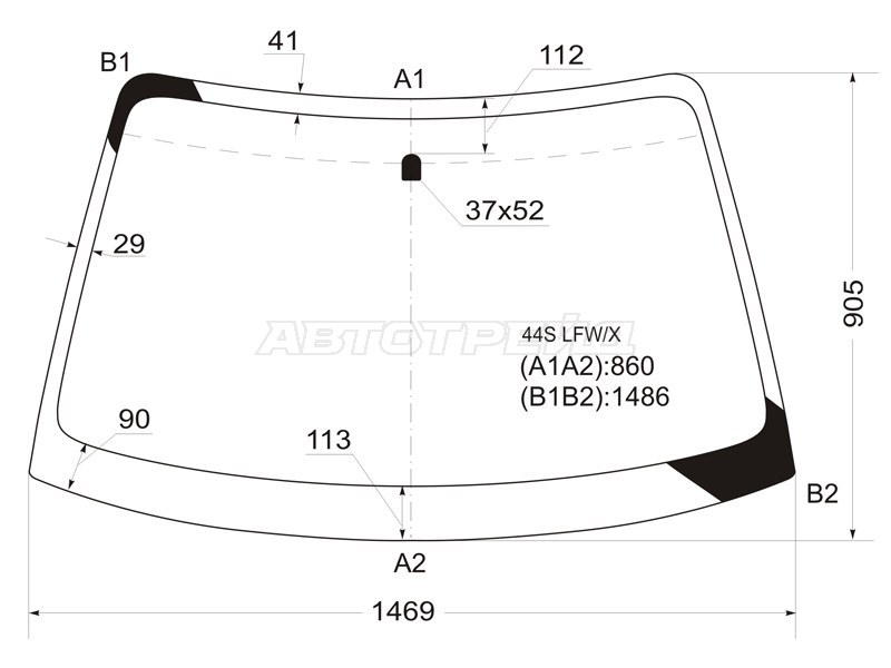 Стекло лобовое Subaru Impreza 00-07 / Saab 9-2X 04-06