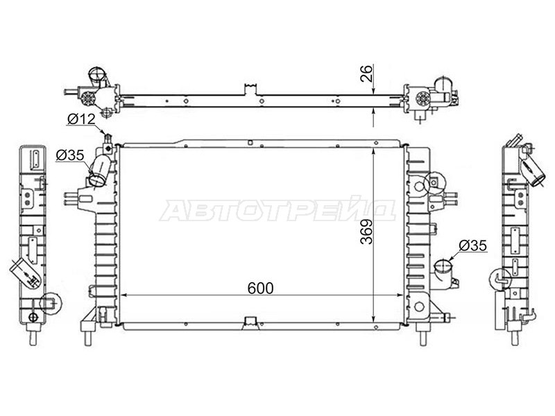 Радиатор Opel Astra 04-13 / Astra Family 11-14
